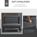 HOMCOM Armless Double Sofa Loveseat Tufted Linen Upholstery Couch with Wooden Legs for Living Room 28.75 x 43.25 x 36.5 inches