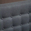 HOMCOM Armless Double Sofa Loveseat Tufted Linen Upholstery Couch with Wooden Legs for Living Room 28.75 x 43.25 x 36.5 inches