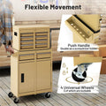 2 in 1 Rolling Tool Chest, 5-Drawer Tool Storage Cabinet with Wheels, Adjustable Shelf, Tool Box Organizer for Garage Warehouse Workshop